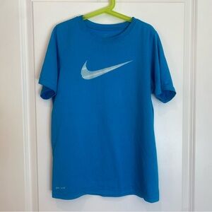 Nike Aqua Blue Short Sleeve Dry-Fit / Moisture Wicking Tee Shirt - Boys Large